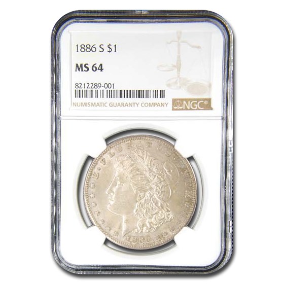 1886-S Morgan Dollar MS-64 NGC 1886-S Morgan Dollar MS-64 NGC